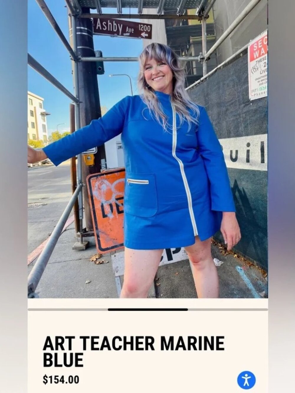 Nooworks art teacher tunic - marine blue